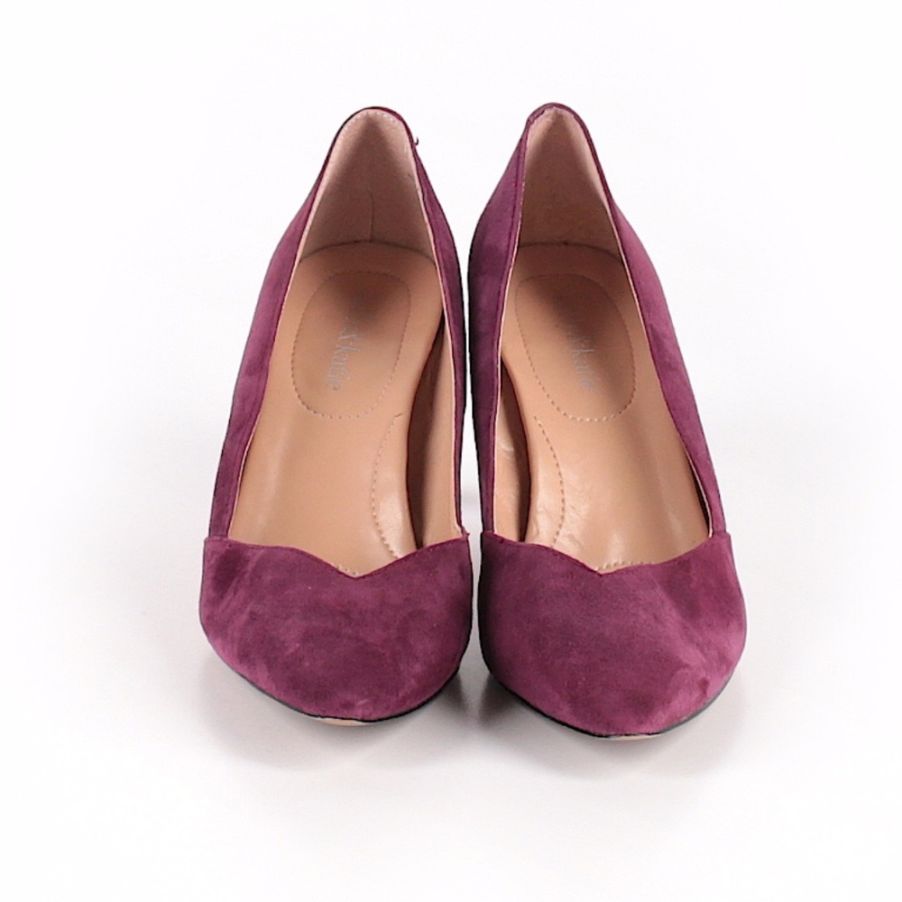purple suede pumps
